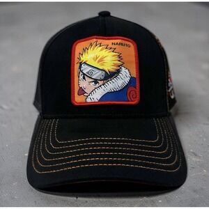 Capslab Naruto Shippuden Snapback Hat Black Orange Uzumaki Anime Cap NWT